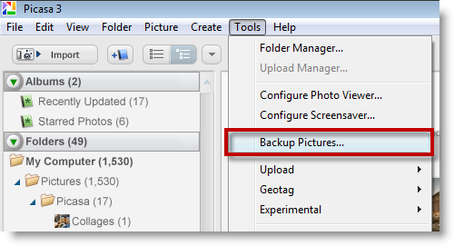 Backing Up Picasa 3