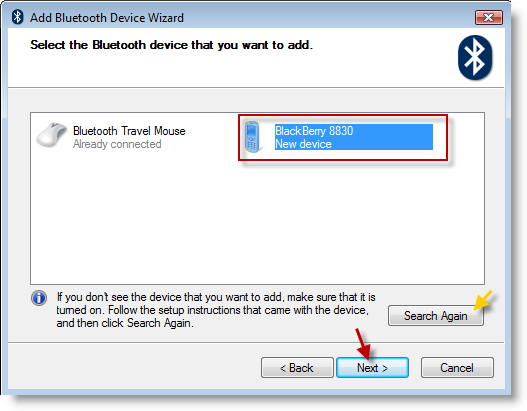 Pairing Blackberry Via Bluetooth