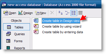 Create a Table in Access