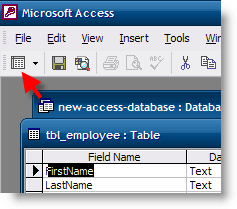 Create a Table in Access