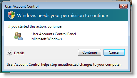 Disable User Account Control