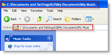 Display Full Path in Address Bar Windows XP