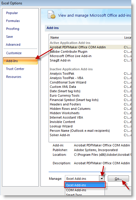 Enable Analysis Toolpack
