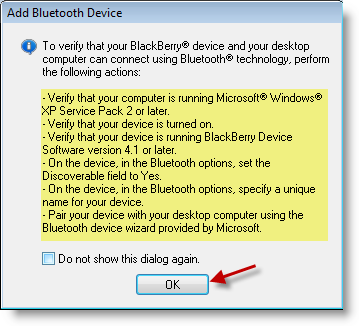 Sync BlackBerry Using Bluetooth