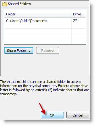 Enable File Sharing in Virtual PC