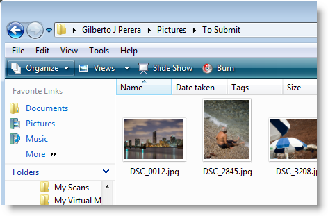 Enable Disable thumbnails in Windows Vista