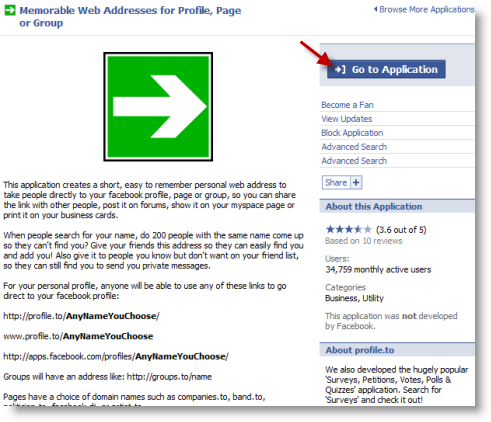 Direct Link to Facebook Profile