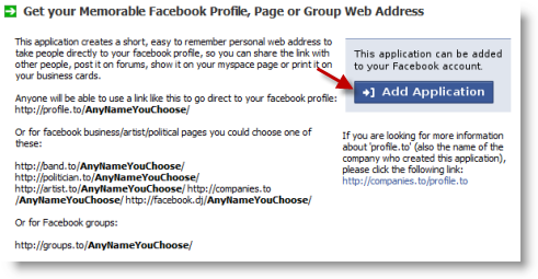 Direct Link to Facebook Profile