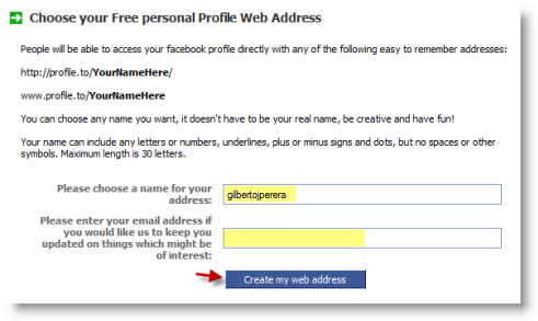 Direct Link to Facebook Profile