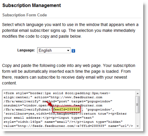Finding Feedburner ID