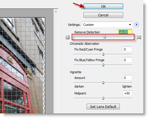 Correct lense distortion