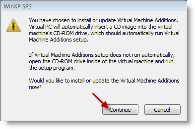 Install Virtual PC Additions