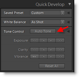 Lightroom Quick Develop