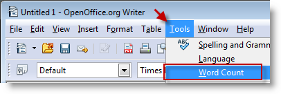 Open Offfice Word Count