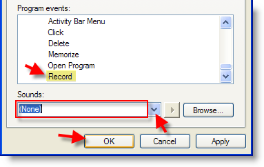 Disable Quicken Sounds