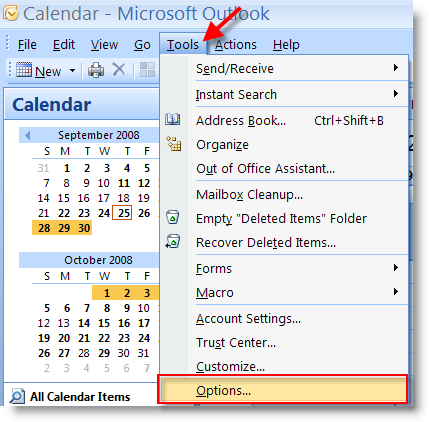 Calendar Work Week Outlook