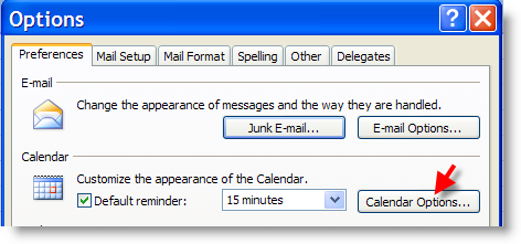 Calendar Work Week Outlook