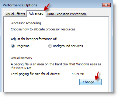 Vista Swap File