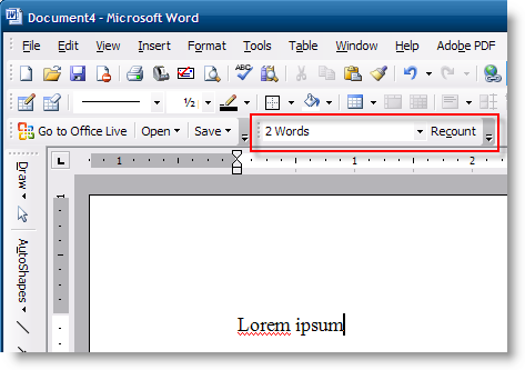 Word Counter in Word
