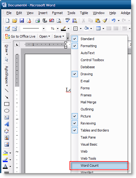 Word Counter in Word