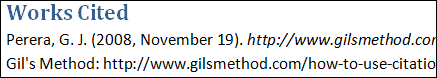 Works Cited in Word